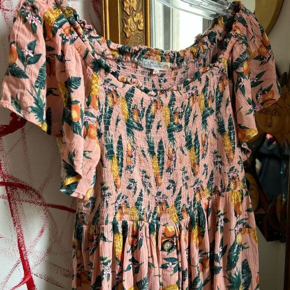 C&C California Pink Pineapple Print Midi Dress - Picture 14 of 16